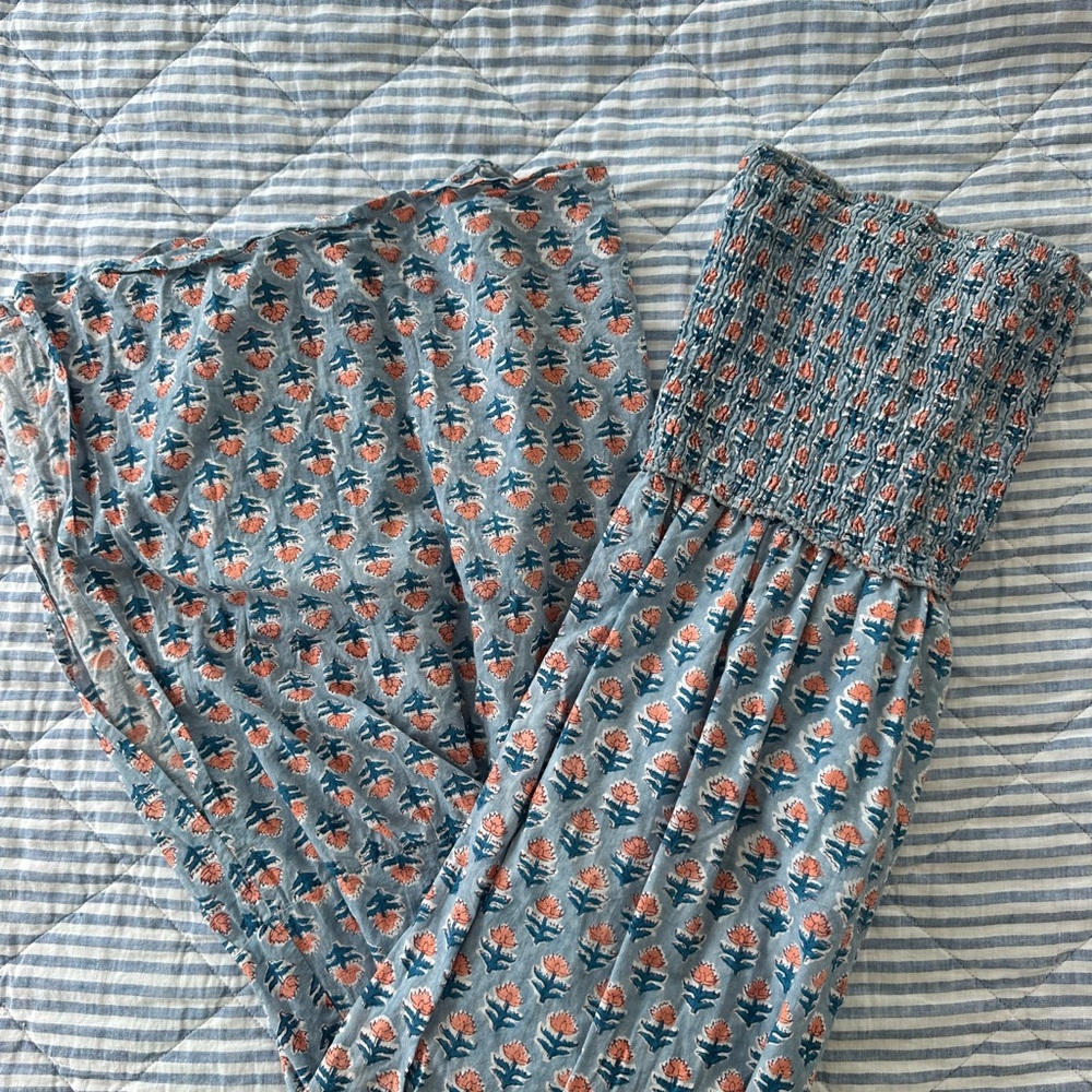 Perry Walker Floral Blue and Pink Maxi Dress
